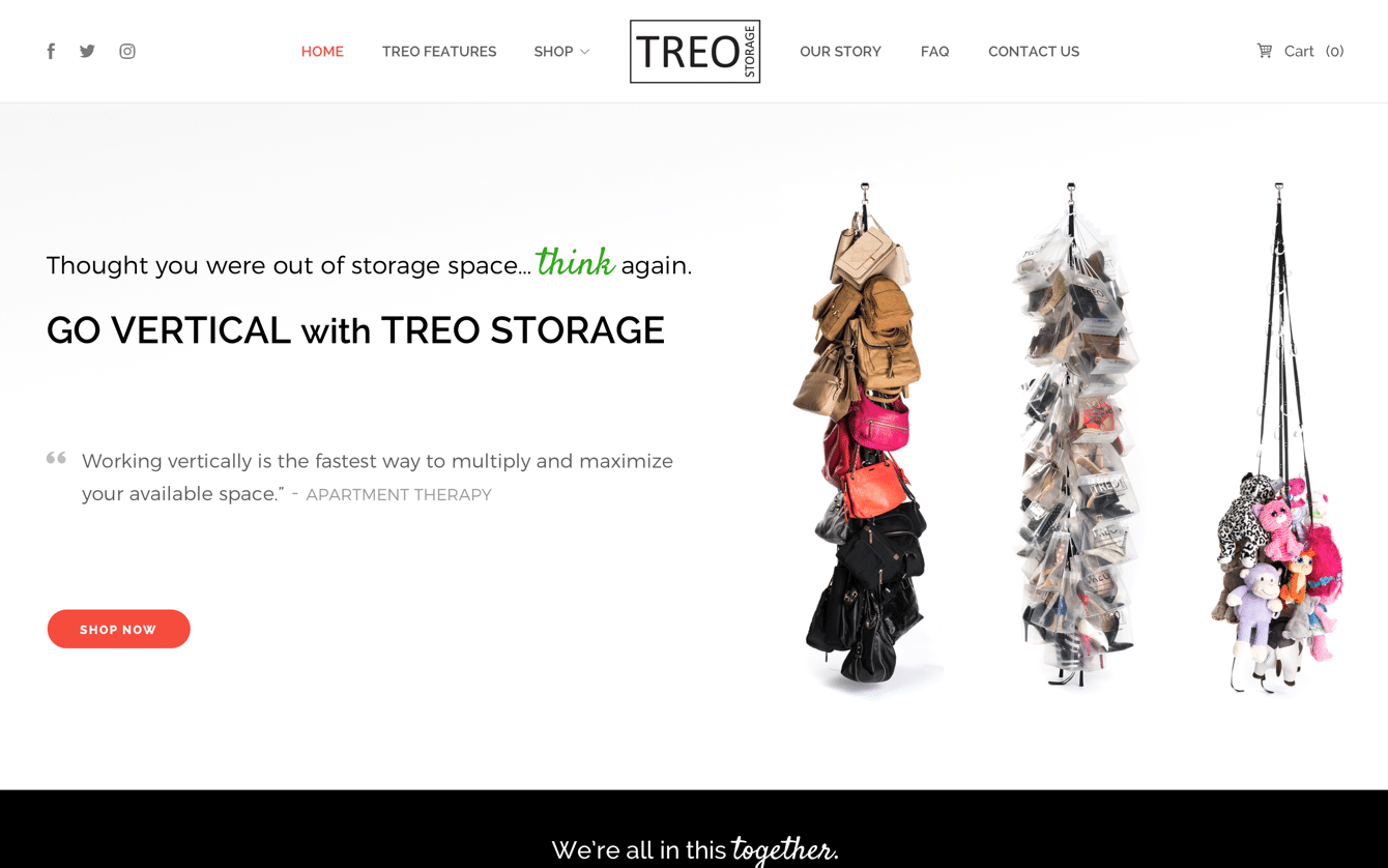 Treo Storage website development - Web Loft Designs Dallas and Plano